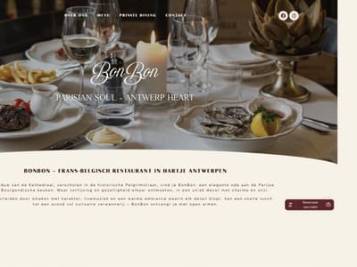 BonBon Antwerp: website en drukwerk voor Frans-Belgisch restaurant - Création de site internet