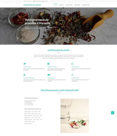 Site internet, Pharmacie Du Jardin - Application web