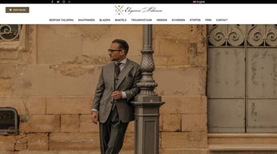 Massimo Pirrone: website en webshop voor een maatkleermaker - Marketing