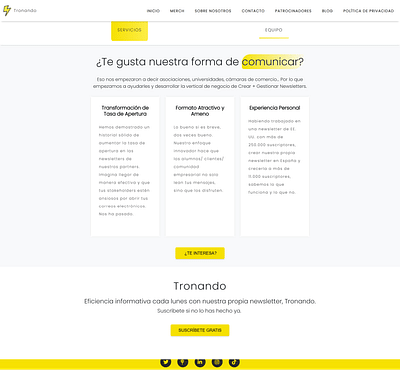 Tronando - Diseño y desarrollo web e ecommerce - Création de site internet