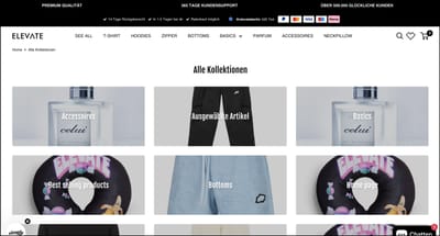 Elevate - custom Shopify storefront development - E-commerce