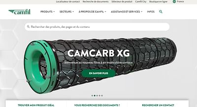 Référencement naturel site Virtrine Camfil - Rédaction et traduction