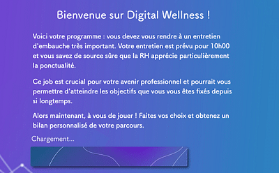 serious game - Digital Wellness - Création de site internet