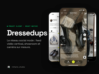 Dressedups, le réseau social mode - Application mobile