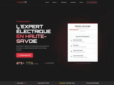 Site vitrine Électron Libre — expert électrique en Haute-Savoie - Creación de Sitios Web