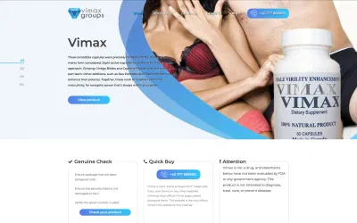 Vimax Groups — product catalog with hologram authenticity verification - Website Creation