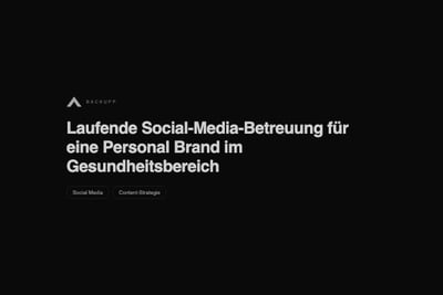Laufende Social-Media-Betreuung für eine Personal Brand - Content Strategy