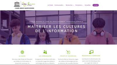 SIte internet - Chaire UNESCO (internationnal) - Creación de Sitios Web