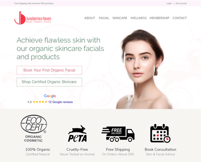 Juneberries Haven (Shopify website) - Création de site internet