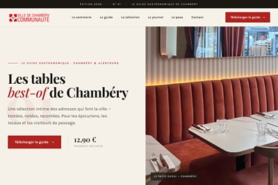 Guide gastronomique de Chambéry et pass Wallet - Création de site internet