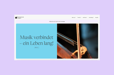 Design und Webdesign für eine Musikschule - Webseitengestaltung
