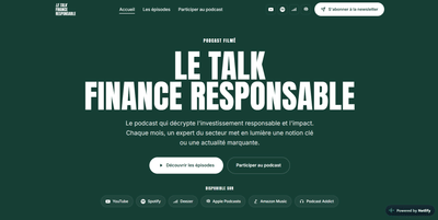 Site vitrine sur mesure pour un podcast de finance responsable - Création de site internet