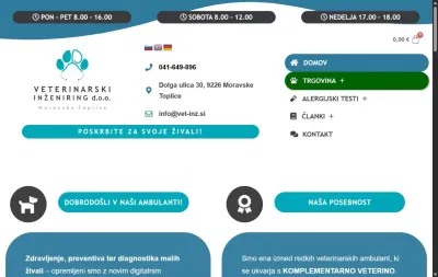 Veterina Nabergoj – services and WooCommerce store - E-commerce
