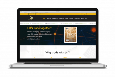 Cryptocurrency and gift card selling website - Website Creatie