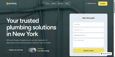 Plumber Website Demo – Modern, Lead-Generating Design - Création de site internet
