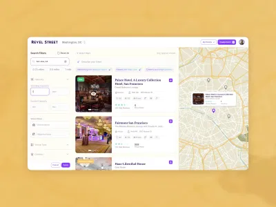 Venue search and booking for Revel Street - Ergonomie (UX/UI)
