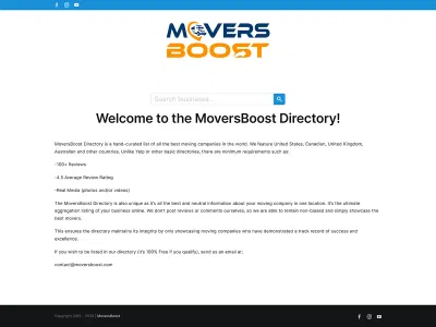 MoversBoost Directory WordPress Plugin - Web Application