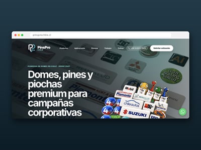 PinsPro Chile: sitio con SEO y Google Ads para productos corporativos - Website Creation
