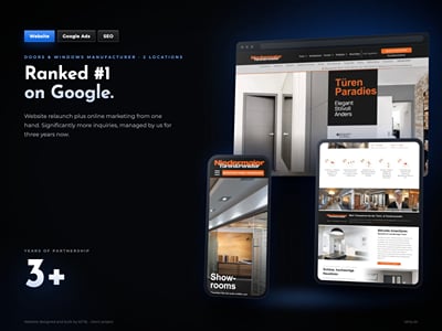 Website-Relaunch für Türen- und Fensterhersteller: Platz 1 bei Google - Onlinewerbung