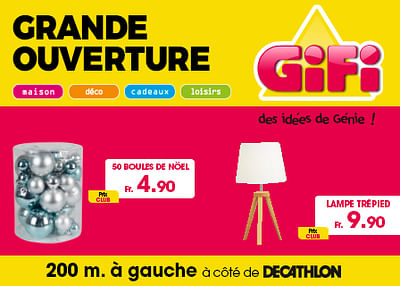 Campagne d'ouverture 1er magasin GIFI Suisse - Publicité