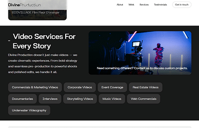 Divine Production Website - Website Creation