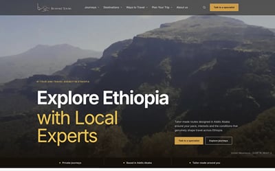Bespoke Tours Ethiopia website - Webseitengestaltung