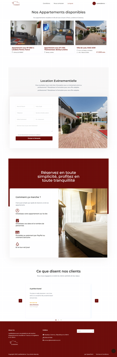LeaResidence. - Web Application