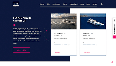 Website Design & Build for TJB Super Yachts - Création de site internet
