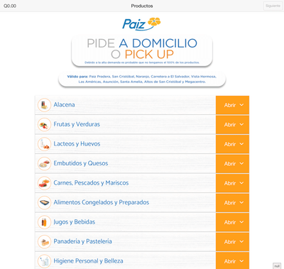 www.paizadomicilio.com - Application web