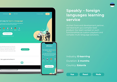 Speakly – foreign languages learning service - Website Creatie