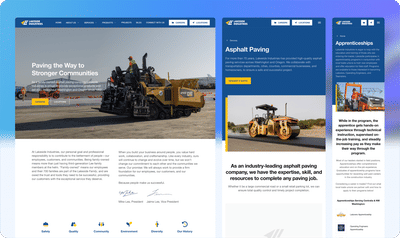 Web Design for Lakeside Industries - Webseitengestaltung