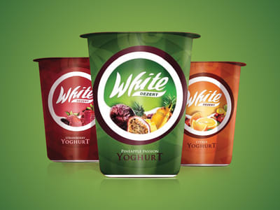 White Dezert Fruit Yogurt - Ontwerp