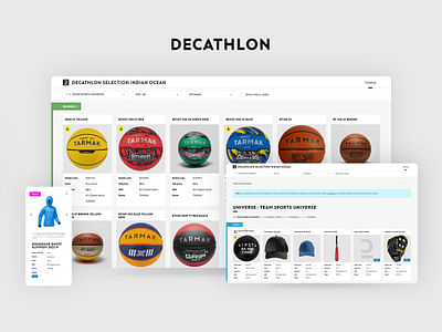 Plateforme Decathlon selection indian ocean - Application web