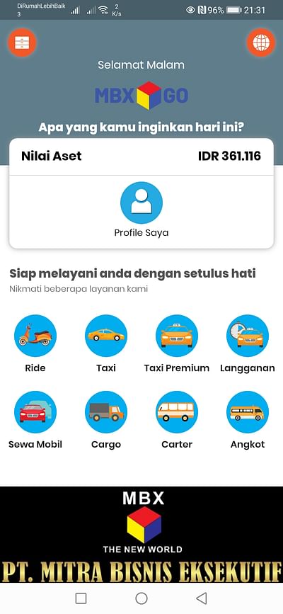 Online Transportation Services App - App móvil
