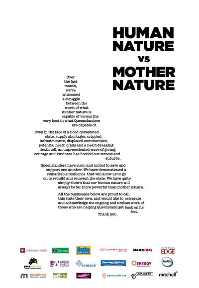 Human Nature vs Mother Nature - Pubblicità