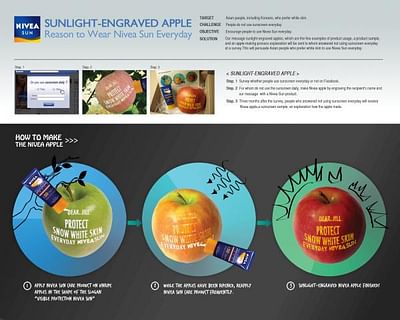 Sunlight engraved apple - Advertising