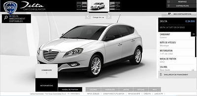 Lancia car configurator - Création de site internet