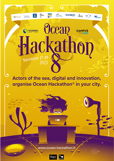 Affiche Ocean Hackhaton 8 - Design & graphisme