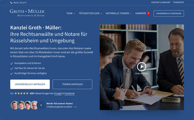 Groth Müller Rechtsanwälte & Notare – Website, SEO & Google Ads - Website Creation