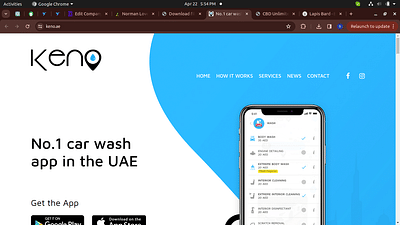 Keno Car wash app - Application mobile