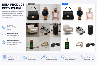 Bulk Product Retouching - E-Commerce