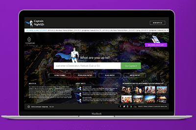 Projekt / Captain Nightlife - Webseitengestaltung