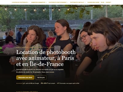 Le Cadre Magique, site de photobooth à Paris et en Île-de-France - Website Creation