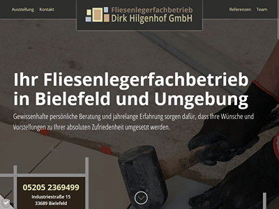 Webdesign und Internetauftritt für Fliesen Hilgenhof in Bielefeld - Création de site internet