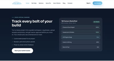 My Car Mentors — automotive mentorship platform with live video - Web Application