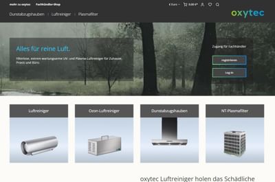 oxytec Webshop mit Händlershop - E-Commerce