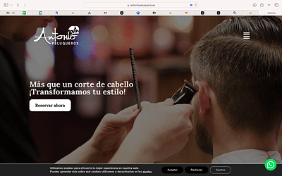 Página web Antonio Peluquería - Creación de Sitios Web