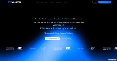 Création site web - Get Admitted - Création de site internet
