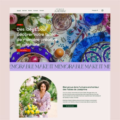 Les tables de Joséphine - Création de site internet