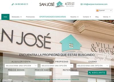 Página web San José Inversiones
